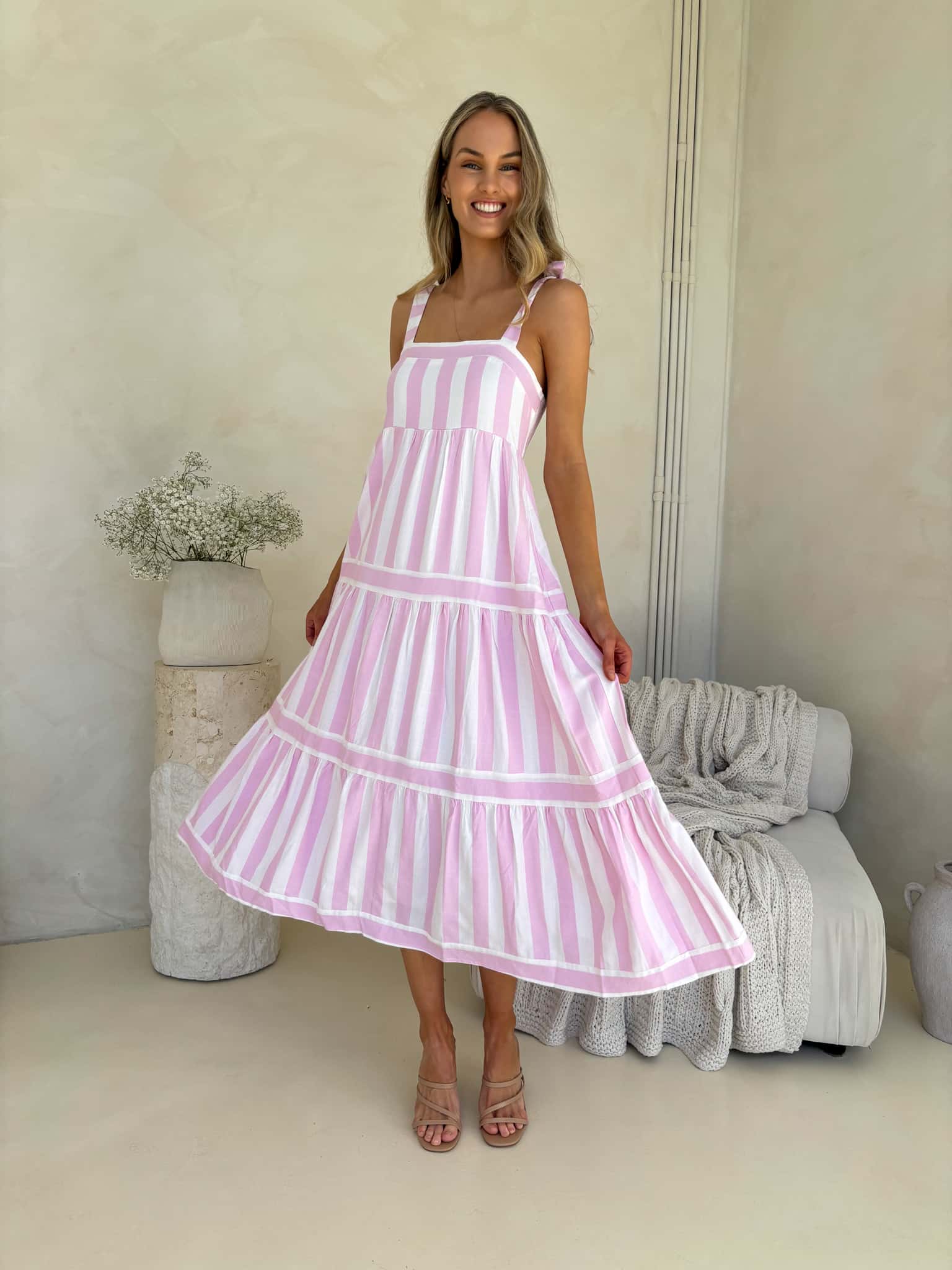 Cleo Maxi Dress - Light Orchid Stripe - Image 6