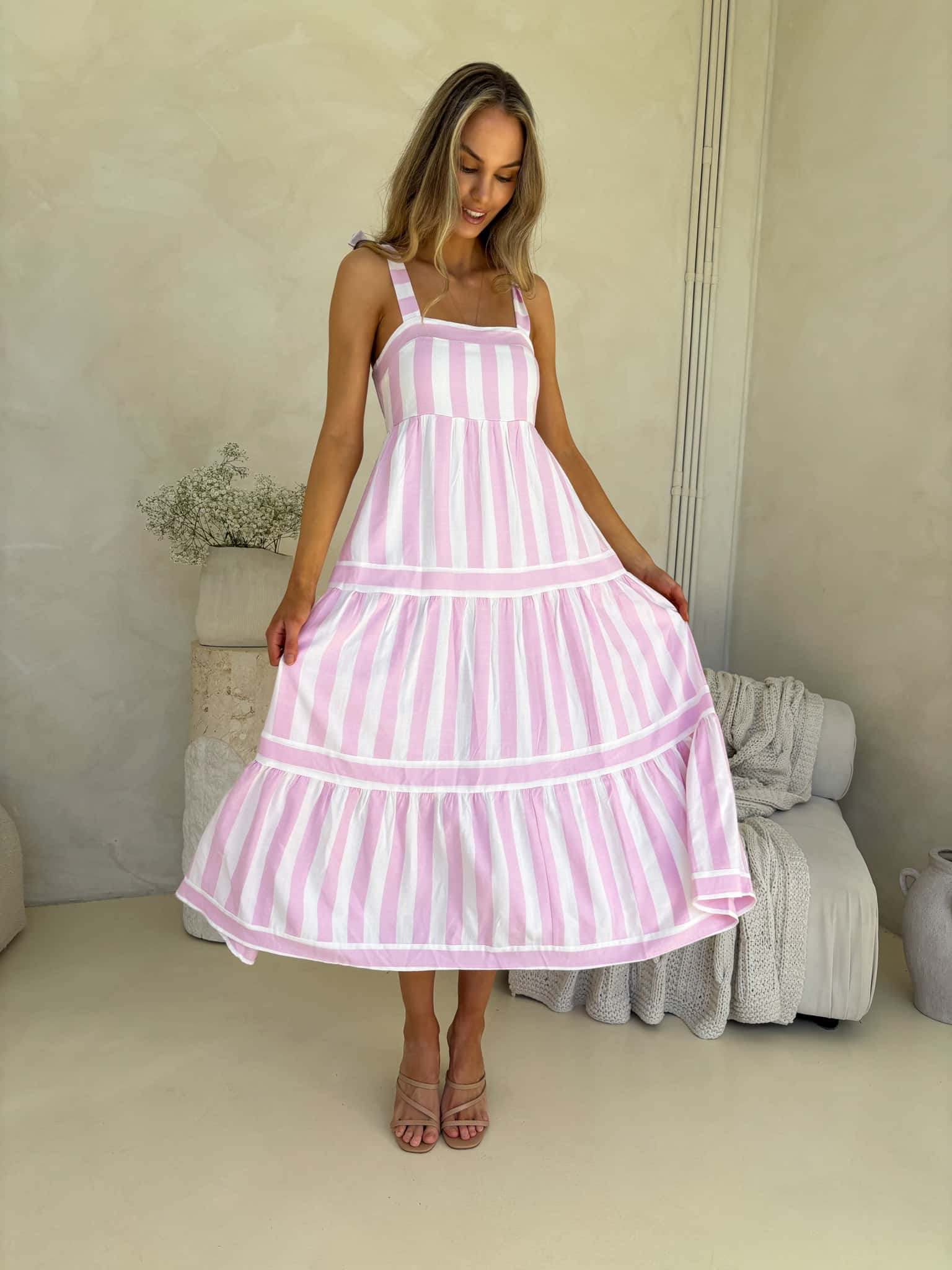 Cleo Maxi Dress - Light Orchid Stripe - Image 7
