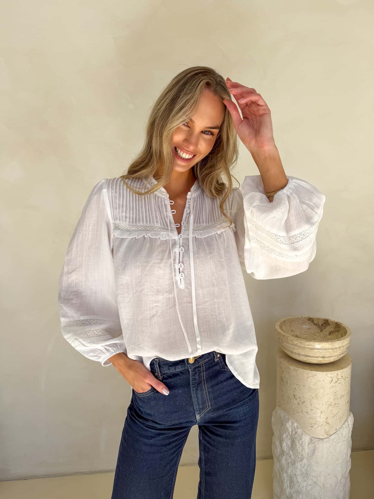 Florence Blouse - White - Image 6