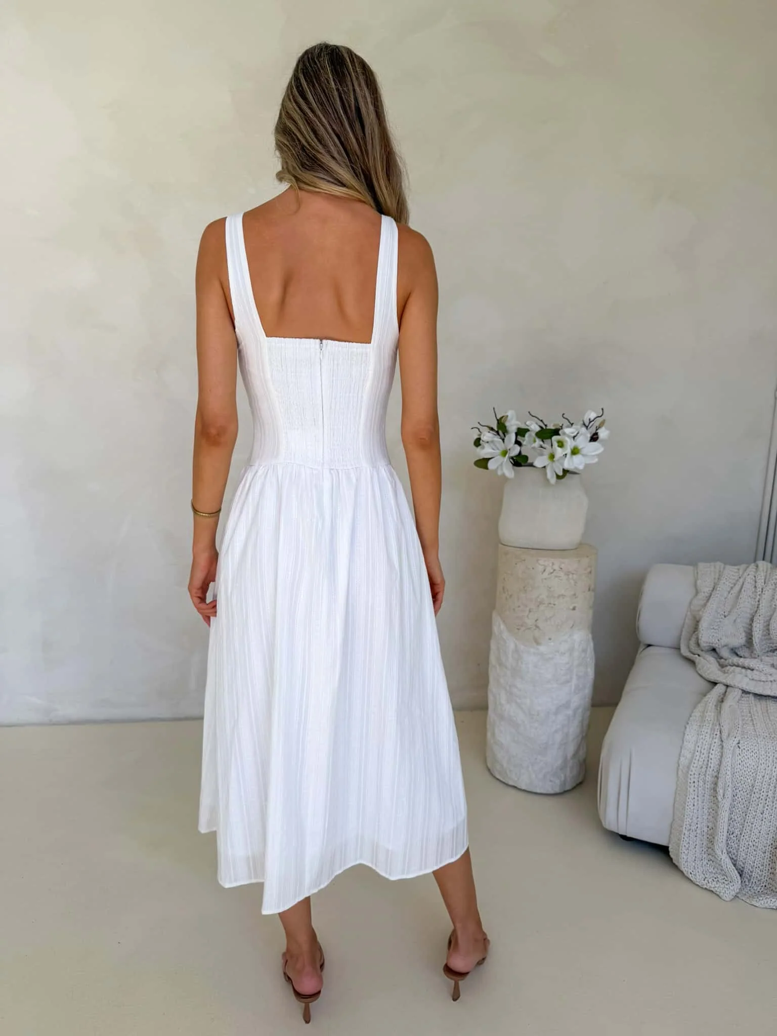 Daisy Dress - White Jacquard - Image 4