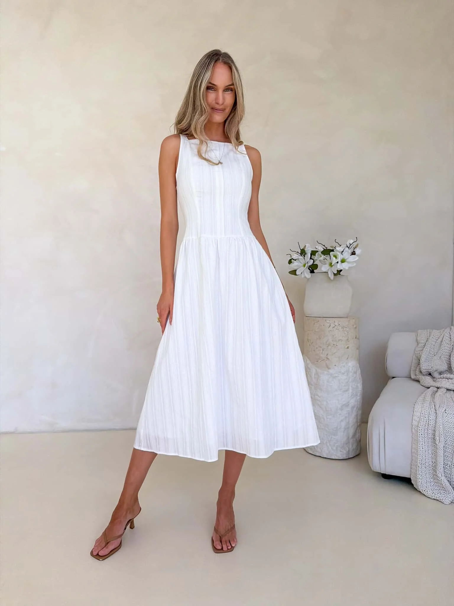 Daisy Dress - White Jacquard - Image 5