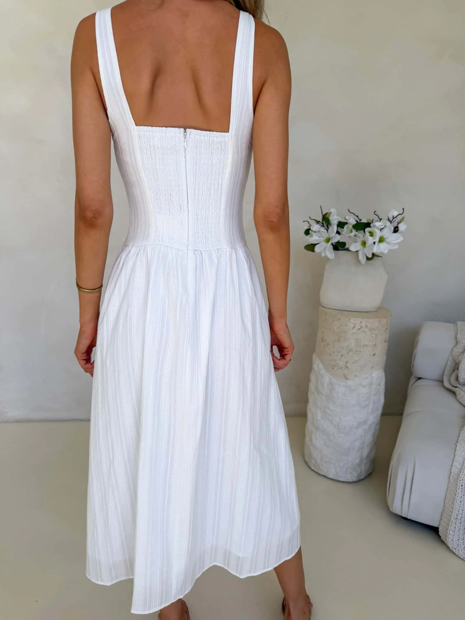 Daisy Dress - White Jacquard - Image 6