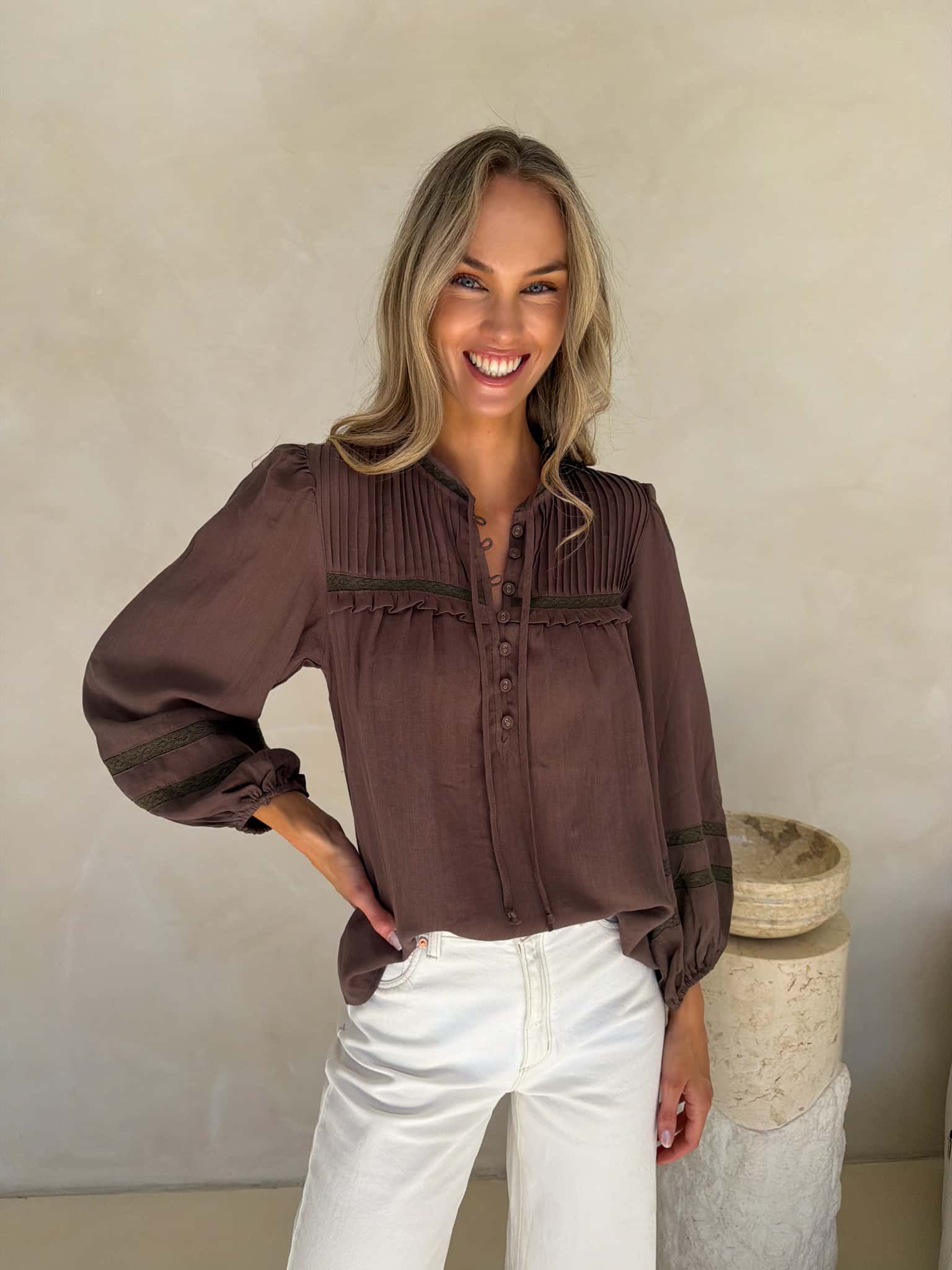 Florence Blouse - Chocolate