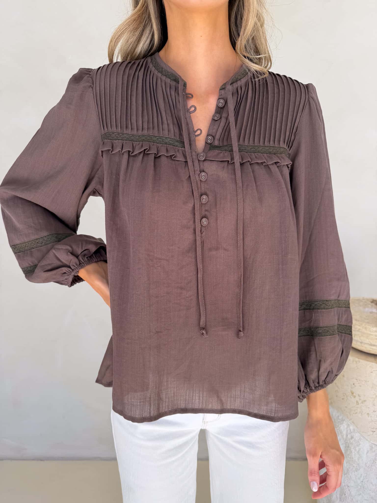 Florence Blouse - Chocolate - Image 2