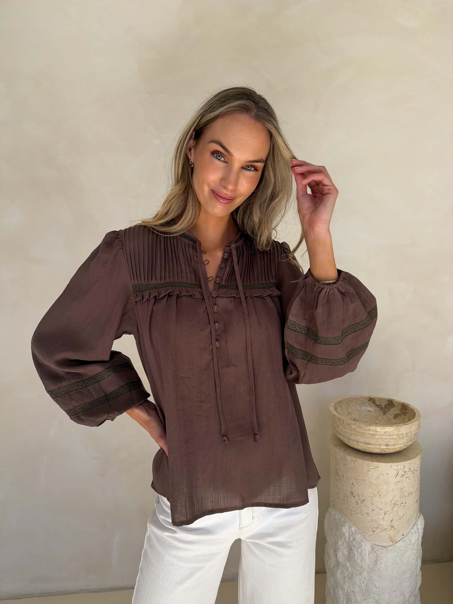 Florence Blouse - Chocolate - Image 3