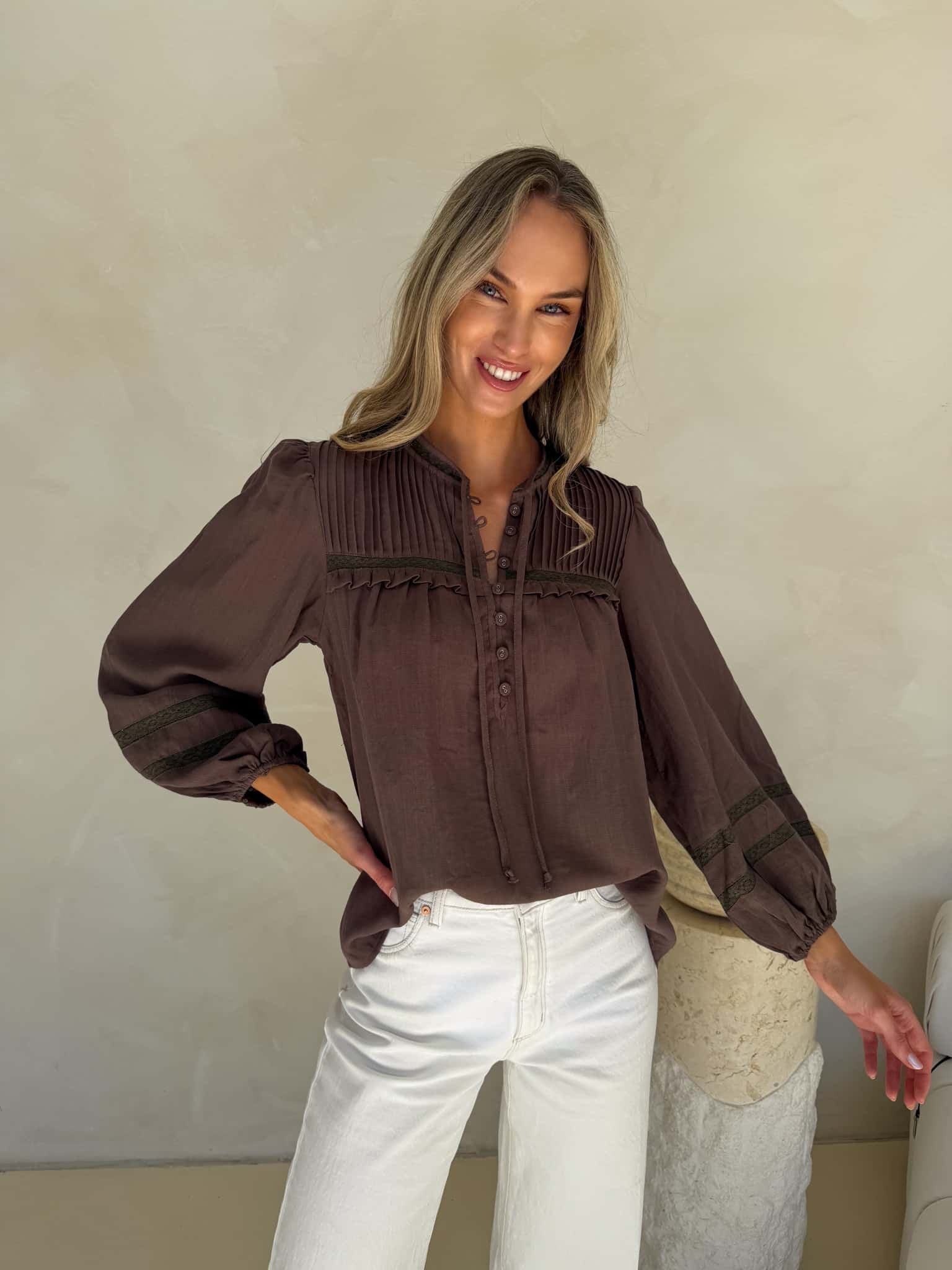Florence Blouse - Chocolate - Image 5