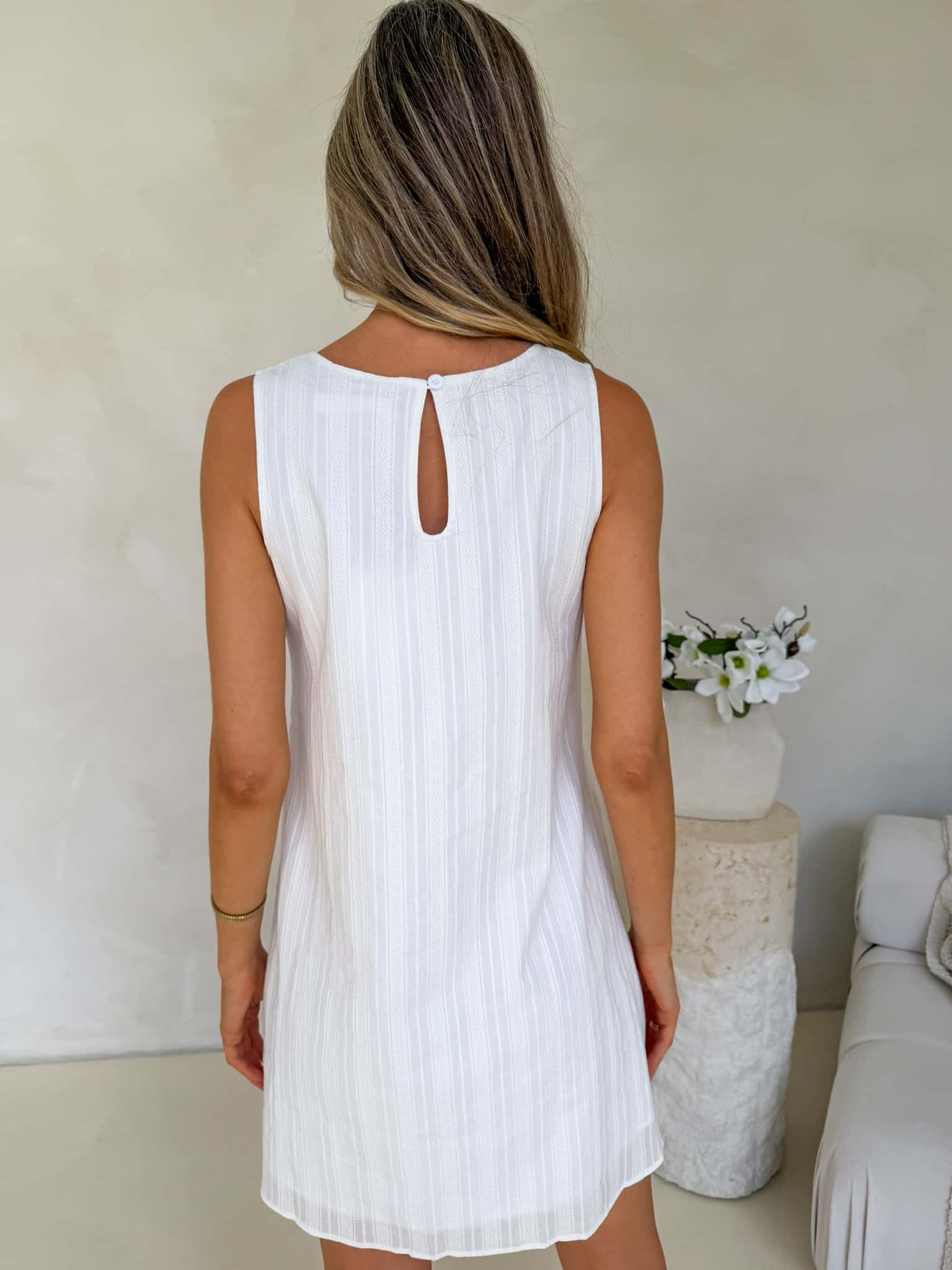 Frankie Dress - White Jacquard - Image 5