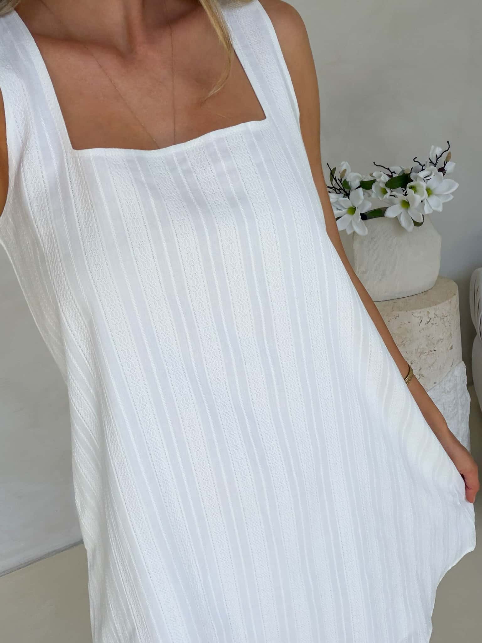 Frankie Dress - White Jacquard - Image 6