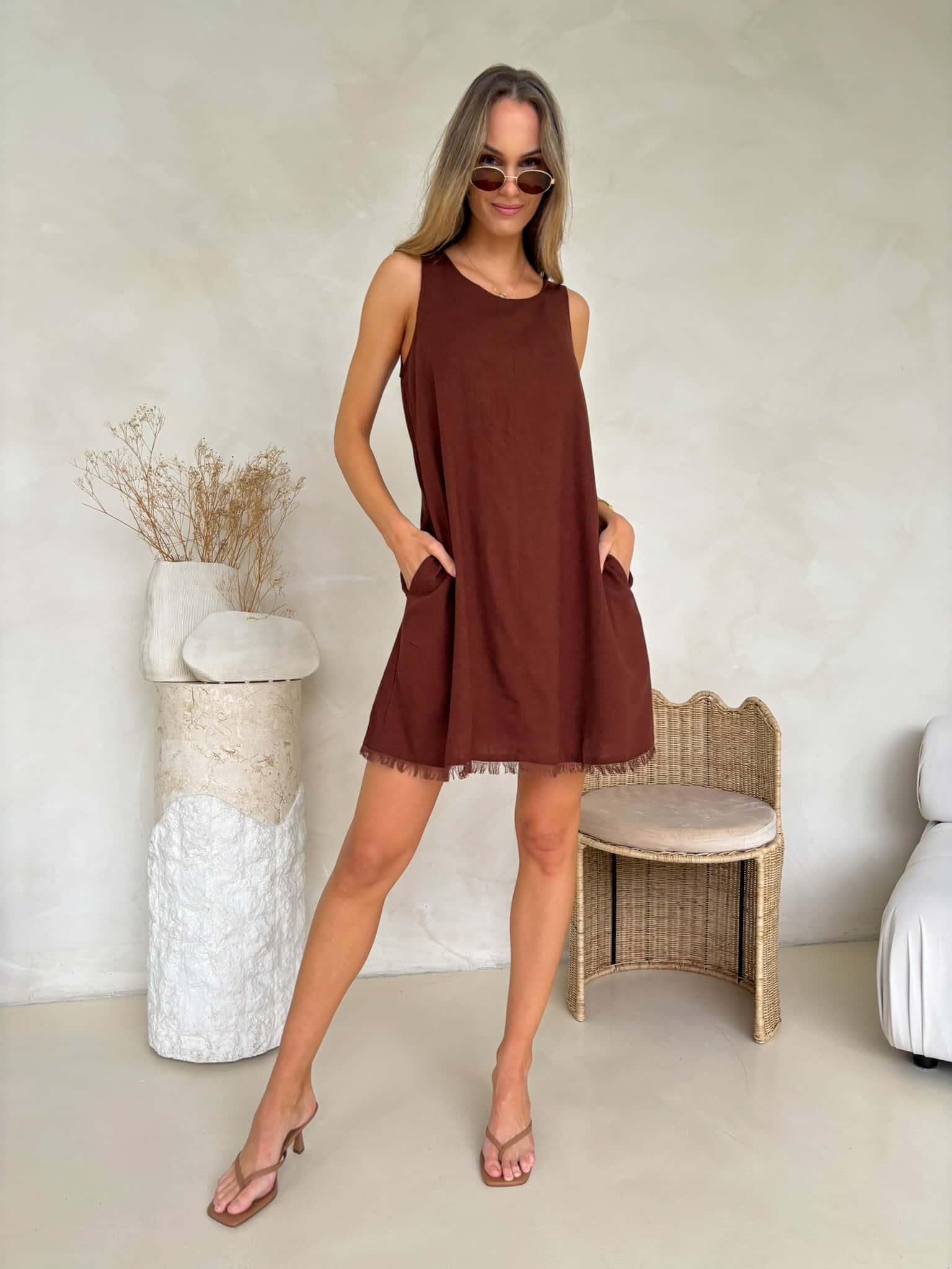Freya Dress - Chestnut - Image 4