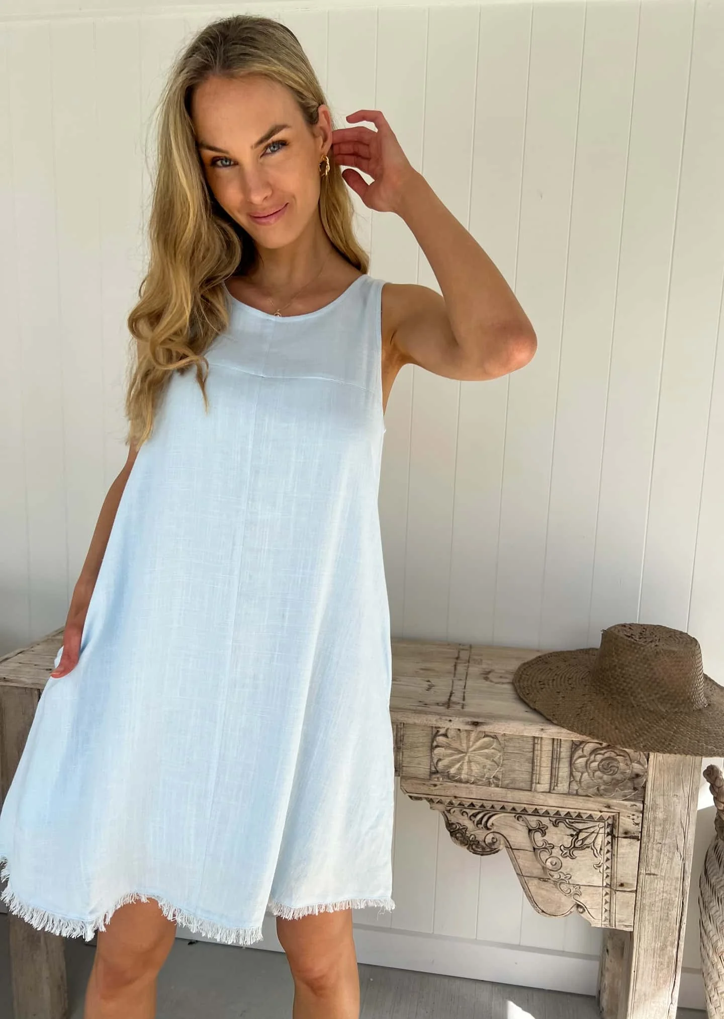 Freya Dress - Light Blue