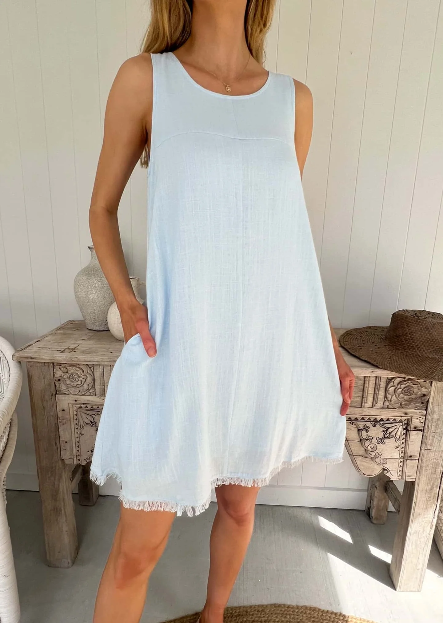 Freya Dress - Light Blue - Image 2