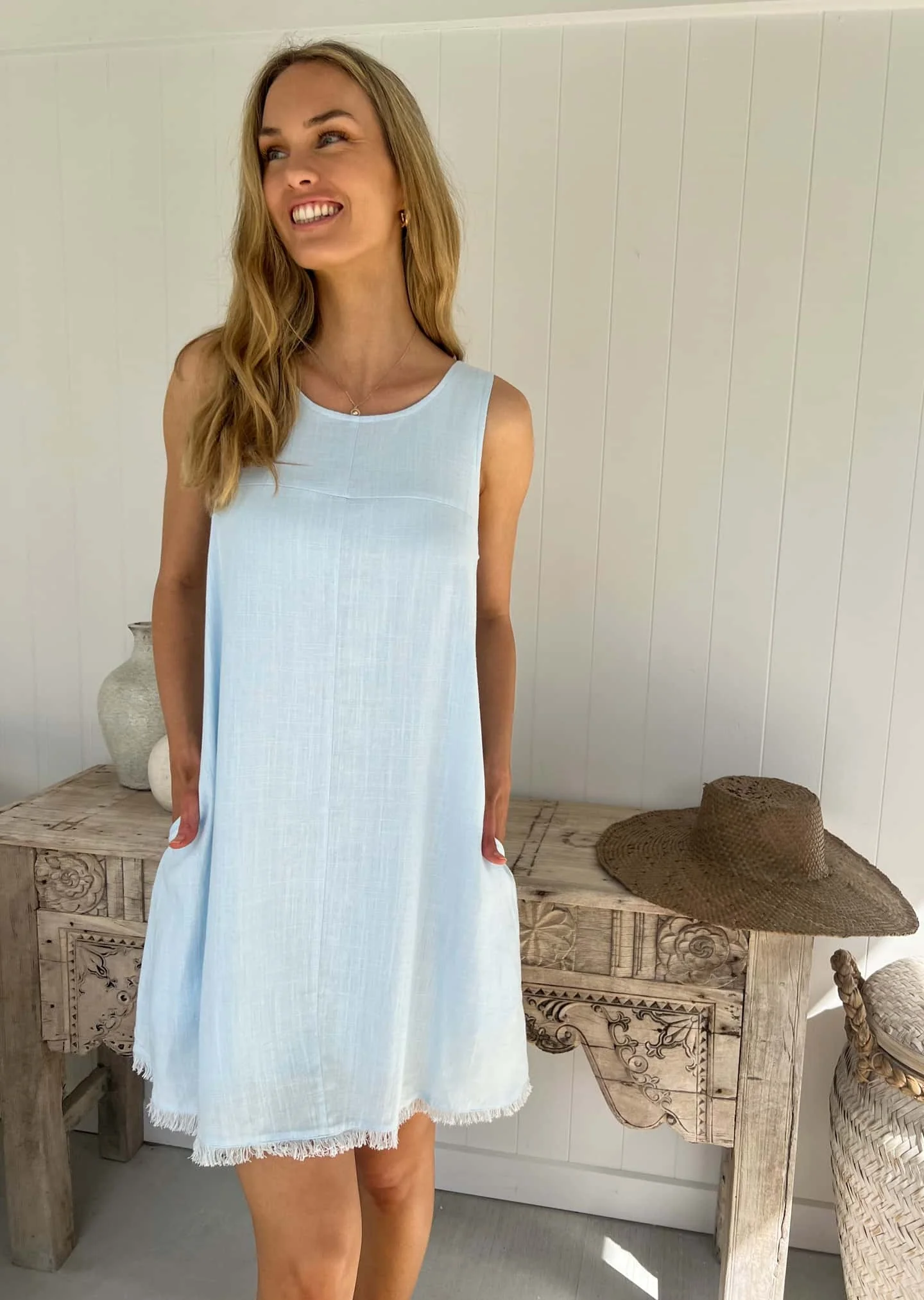 Freya Dress - Light Blue - Image 4