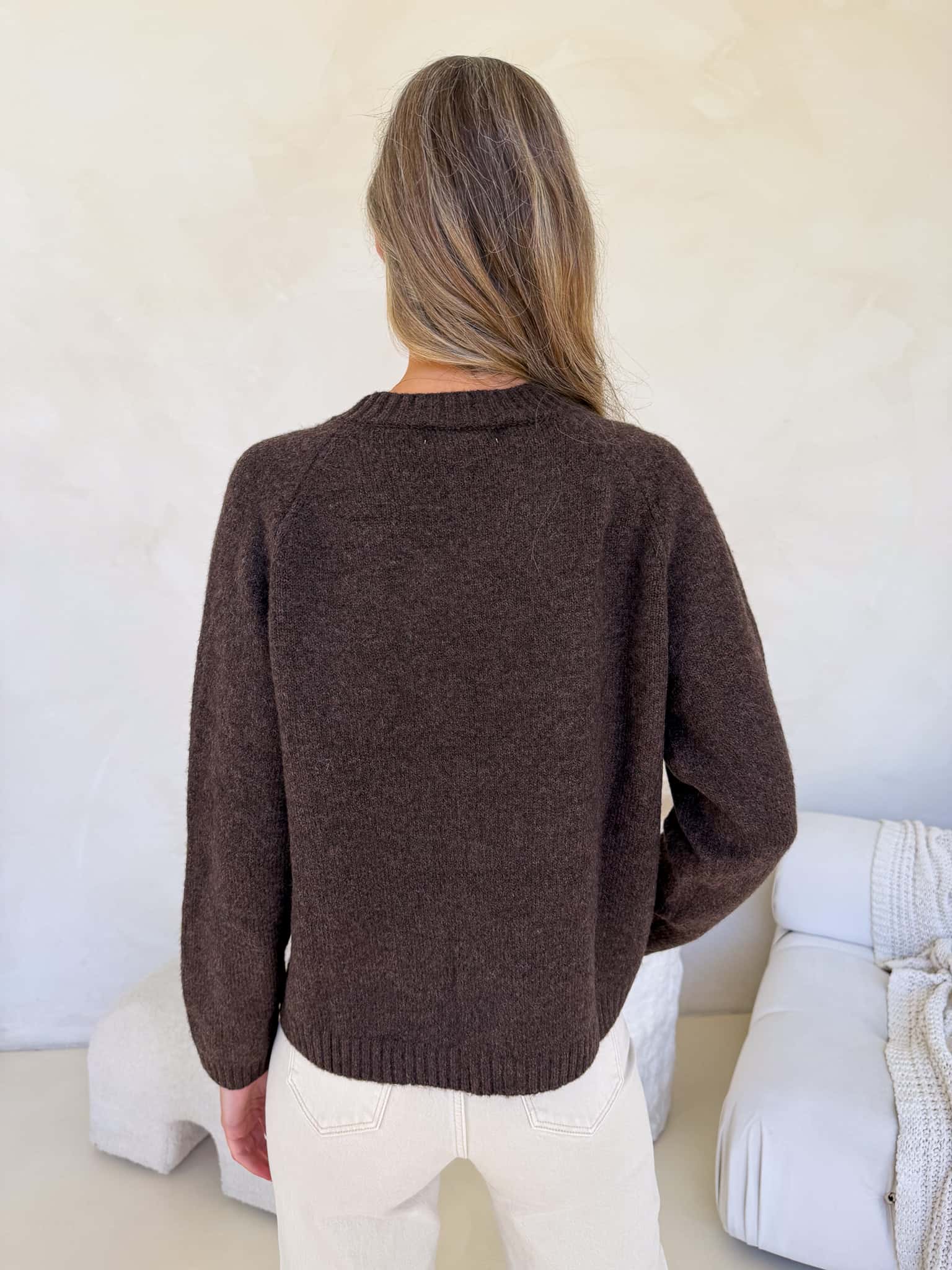 Gia Button Knit - Chocolate - Image 3