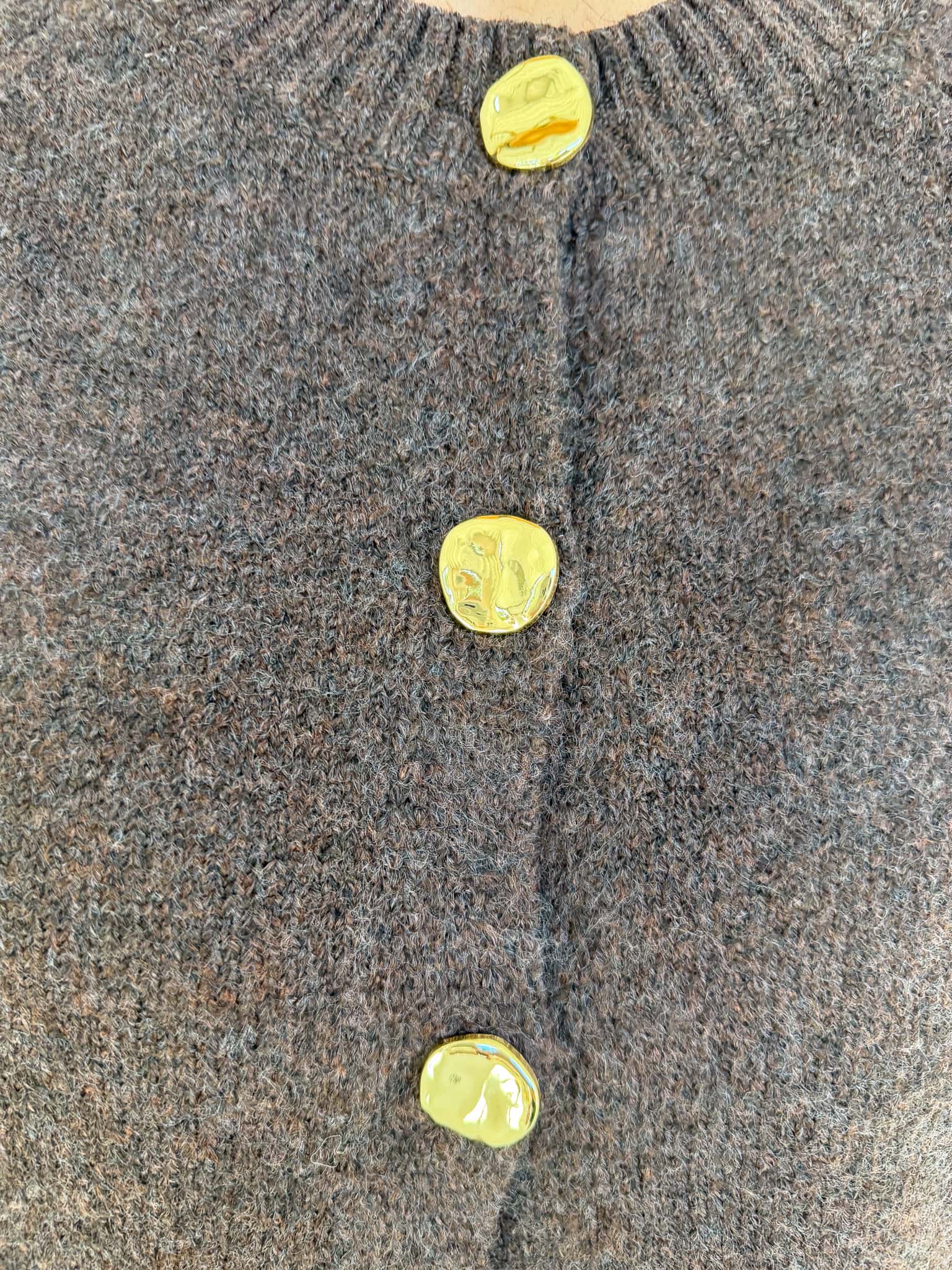 Gia Button Knit - Chocolate - Image 5