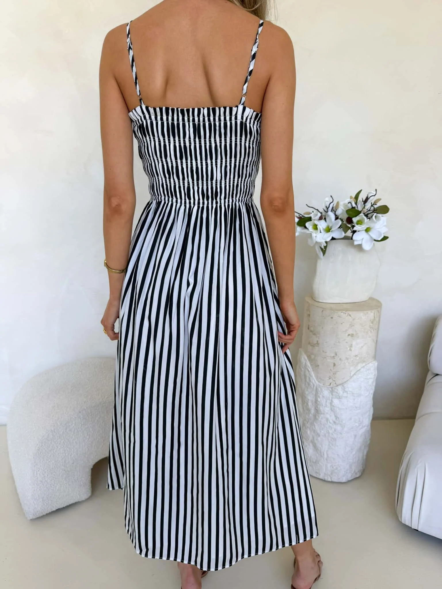 Palm Cove Dress - Black & White Stripe - Image 5