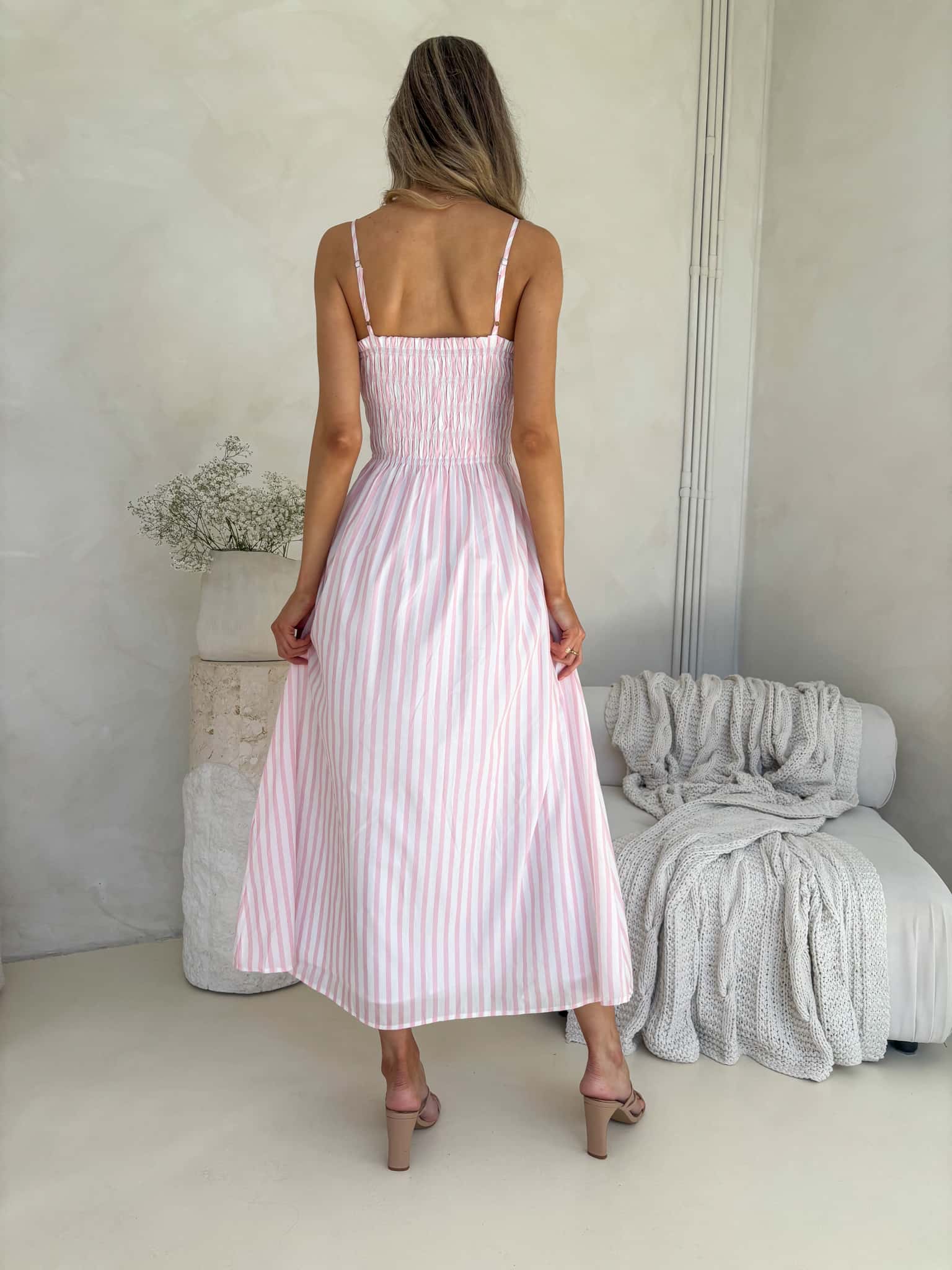 Palm Cove Dress - Pink Stripe - Image 4